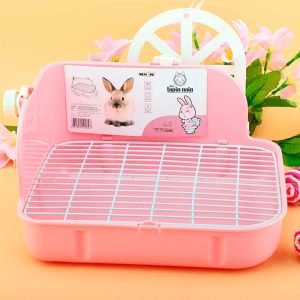 Rabbit litter box with grate