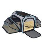 rabbit carrier bag blue and grey