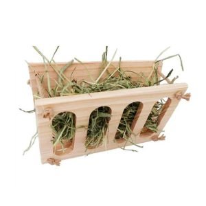Rabbit hay feeder in wood